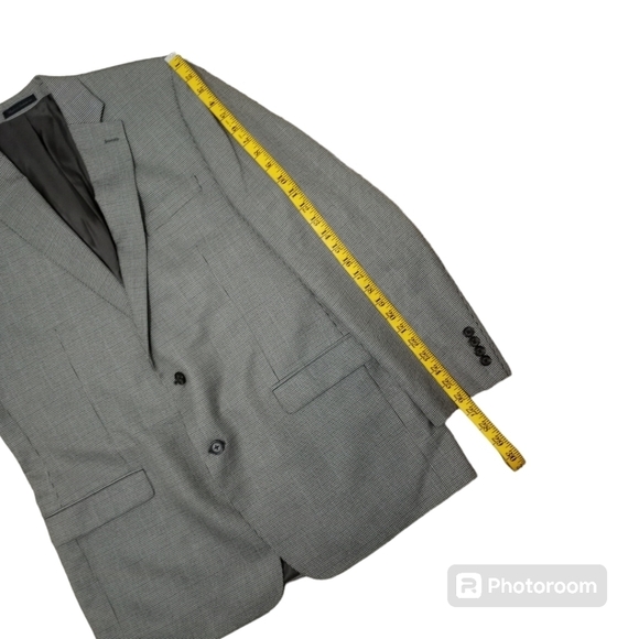 Ralph Lauren LRL Black Gray Micro Houndstooth Blazer Sports Coat Size 44L - Picture 16 of 16